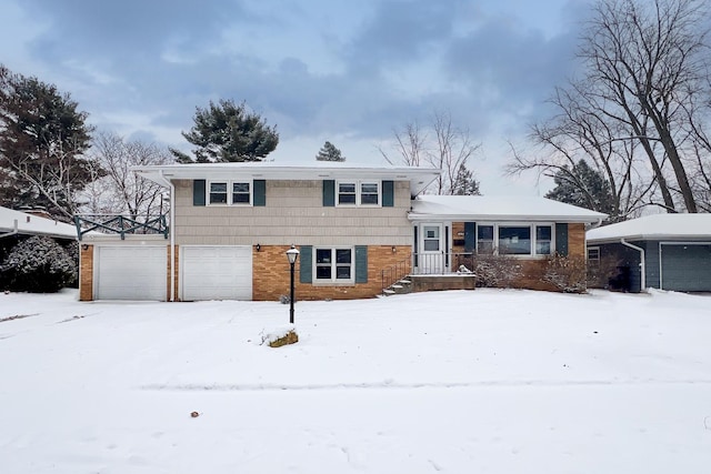 tri-level home with a garage