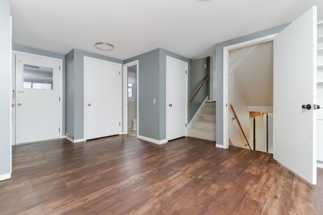 interior space featuring dark wood-type flooring