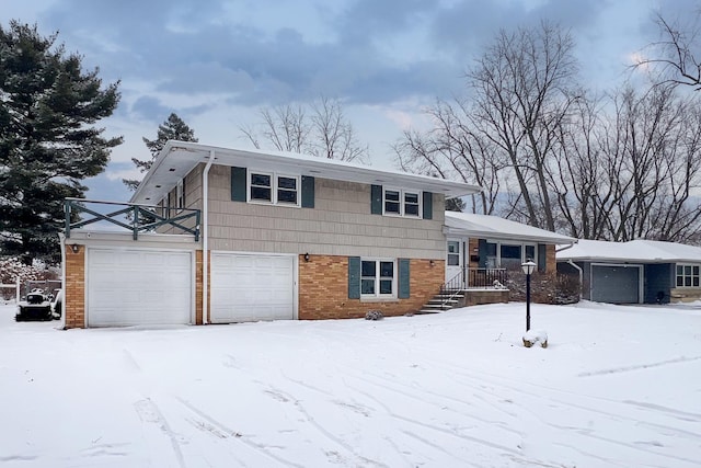 split level home featuring a garage