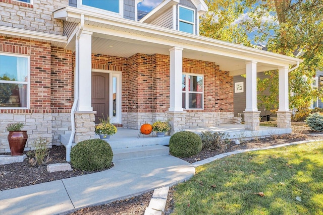 entrance to property with a porch