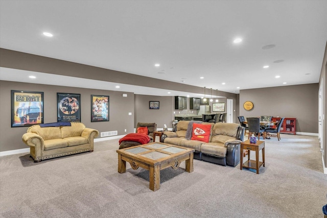 view of carpeted living room