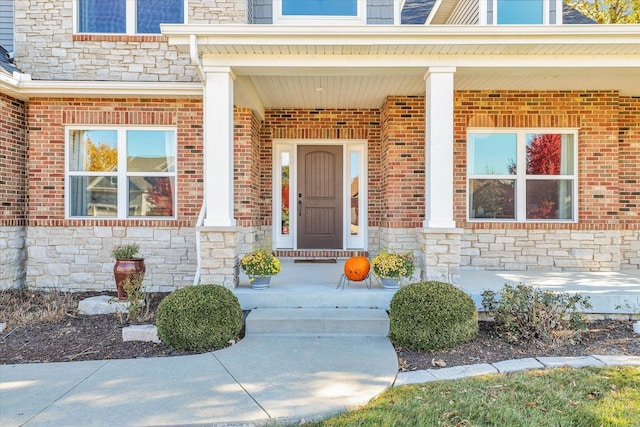 entrance to property with a porch