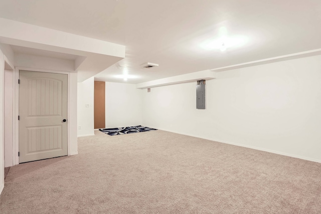 basement with carpet