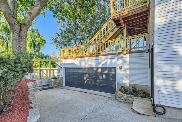 view of garage