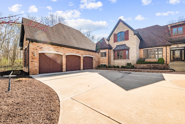 view of front of home with a garage