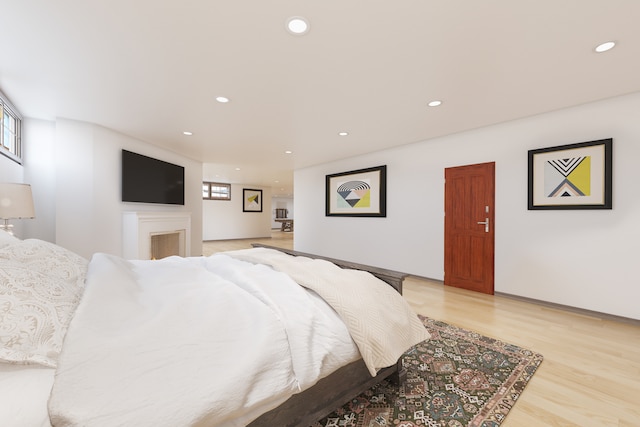 bedroom featuring light hardwood / wood-style floors