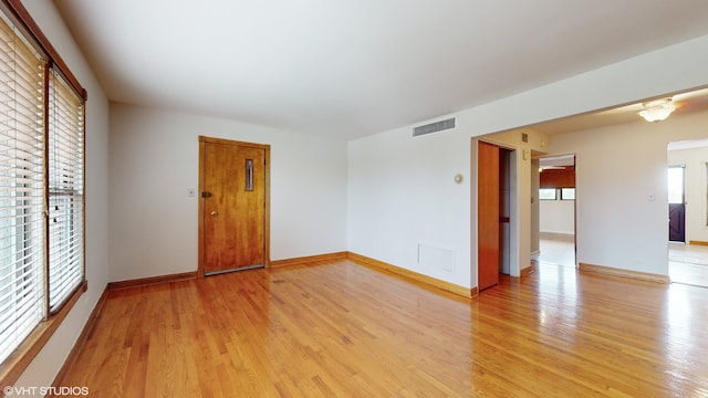 empty room featuring light wood-type flooring