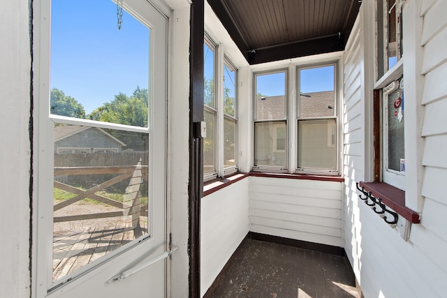 view of unfurnished sunroom