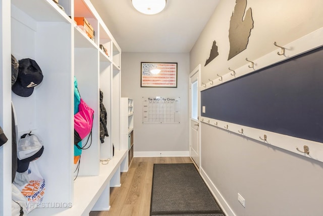 mudroom featuring light hardwood / wood-style floors