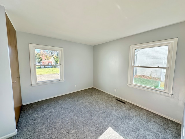 unfurnished room featuring carpet