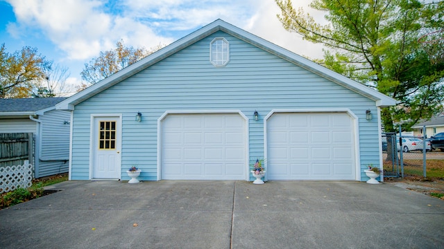 view of garage