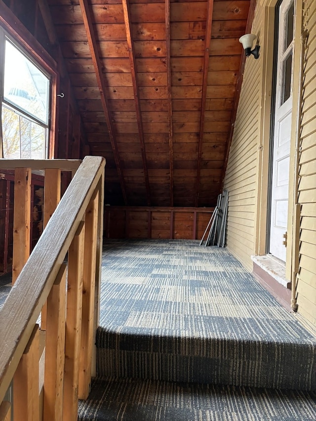 view of unfinished attic