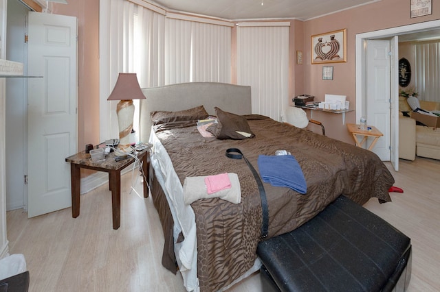 bedroom featuring light hardwood / wood-style flooring