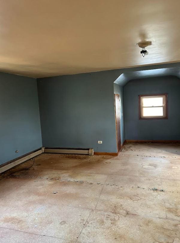 empty room with baseboard heating