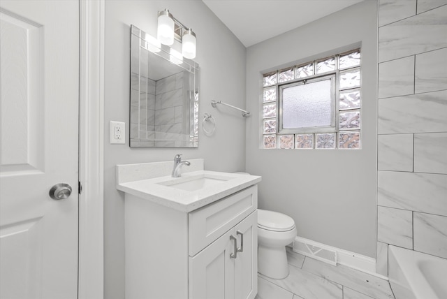 bathroom with vanity and toilet