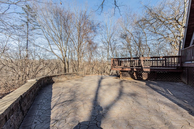 view of yard with a wooden deck