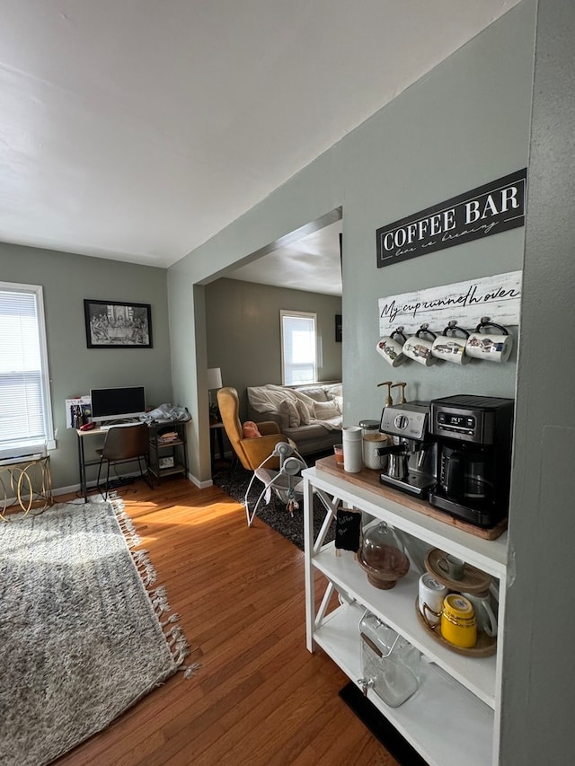 living room featuring hardwood / wood-style floors