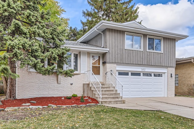 tri-level home with a garage