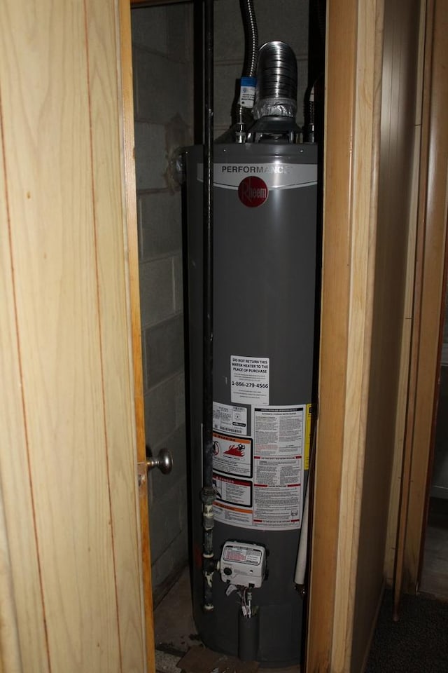 utilities featuring gas water heater