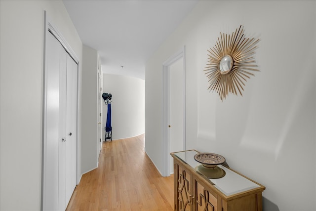 corridor featuring light hardwood / wood-style flooring