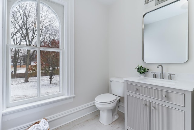 bathroom with toilet and vanity