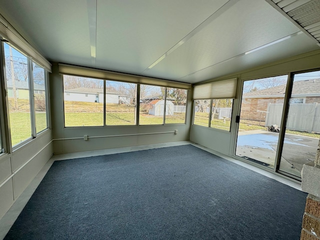 view of unfurnished sunroom