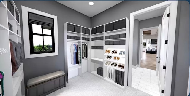 mudroom with light carpet