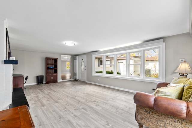 living room featuring light hardwood / wood-style floors