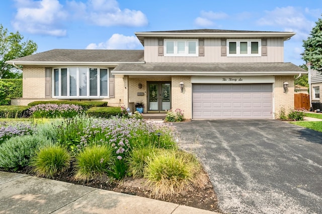 split level home featuring a garage