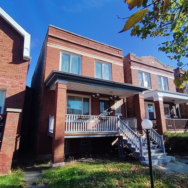 view of front of home with covered porch