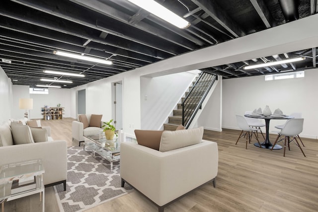 living room featuring hardwood / wood-style floors