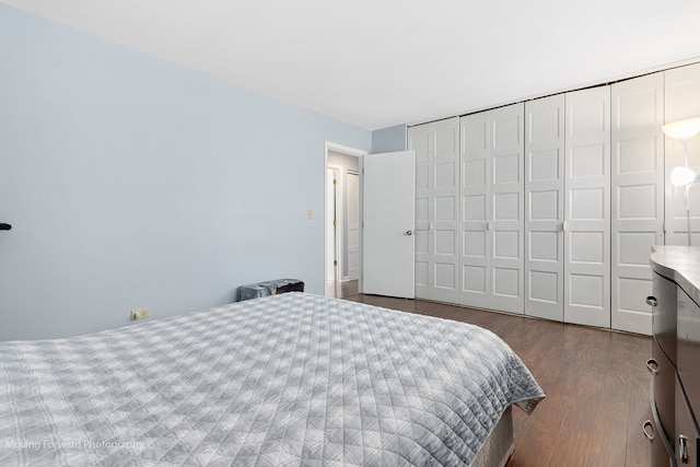 bedroom featuring dark hardwood / wood-style flooring