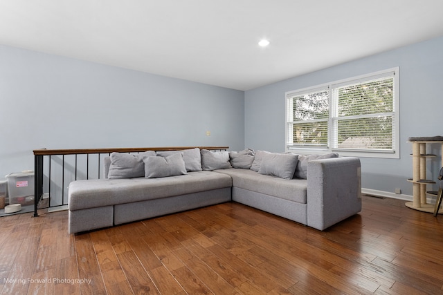 living room featuring hardwood / wood-style flooring