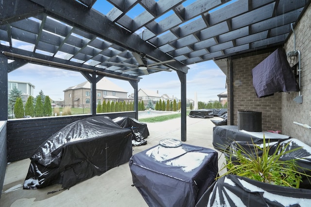 view of patio with a pergola