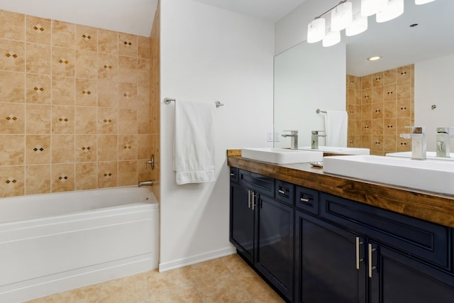 bathroom featuring vanity and tile patterned floors