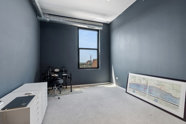 unfurnished office featuring light colored carpet