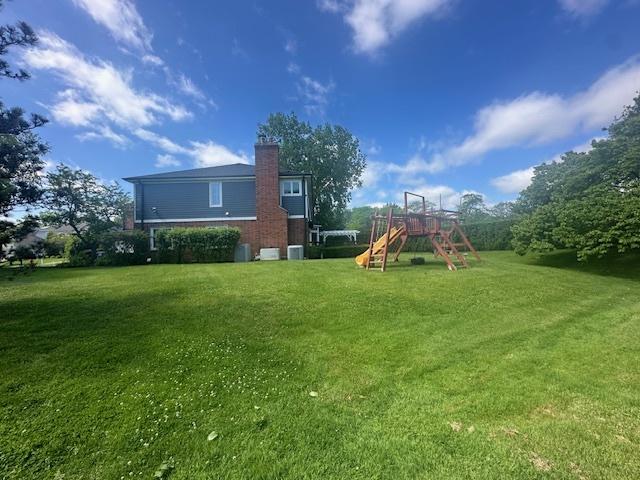 view of yard with a playground