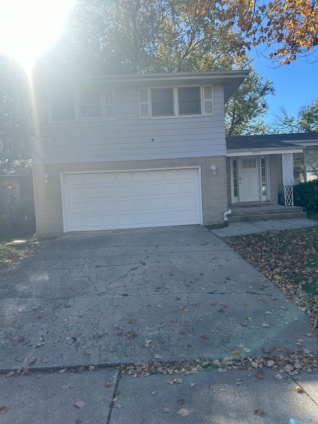 view of property featuring a garage