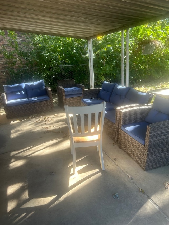 view of patio / terrace featuring an outdoor hangout area