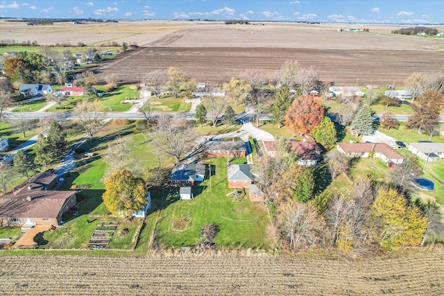 aerial view featuring a residential view and a rural view