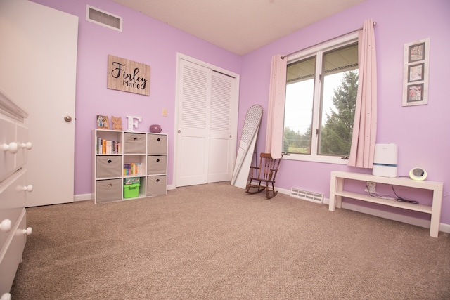 interior space featuring carpet floors