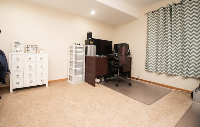 office area with light carpet