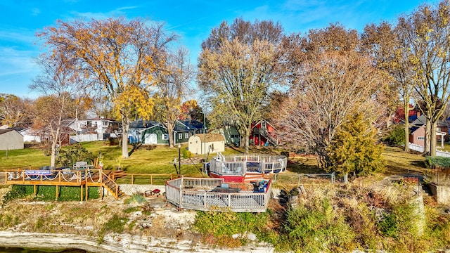 view of yard featuring a deck