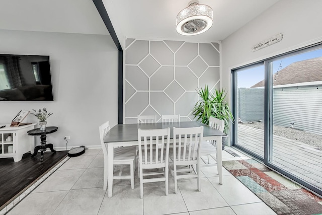 view of tiled dining space