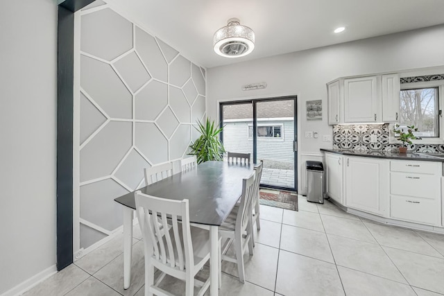 view of tiled dining space