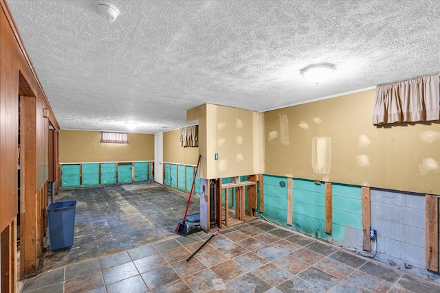 interior space featuring a textured ceiling