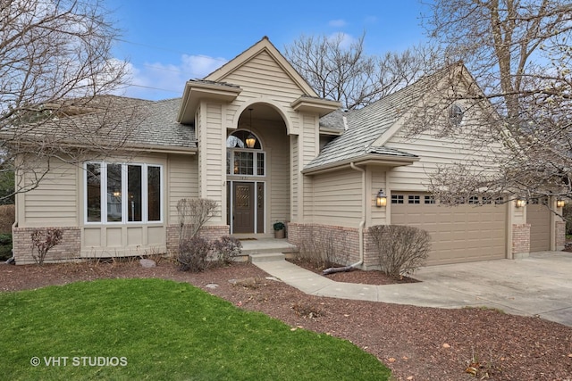 view of property featuring a garage