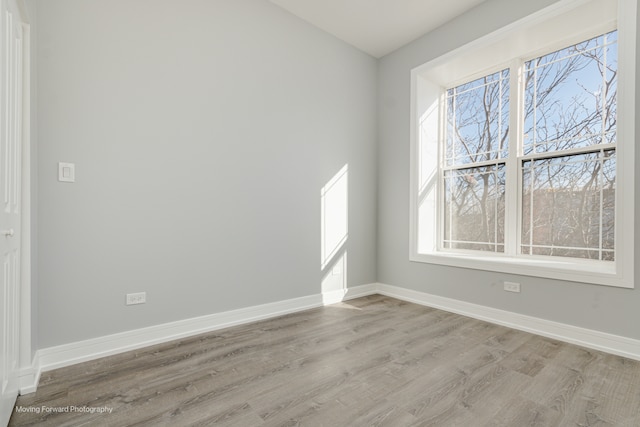 empty room featuring light wood-type flooring