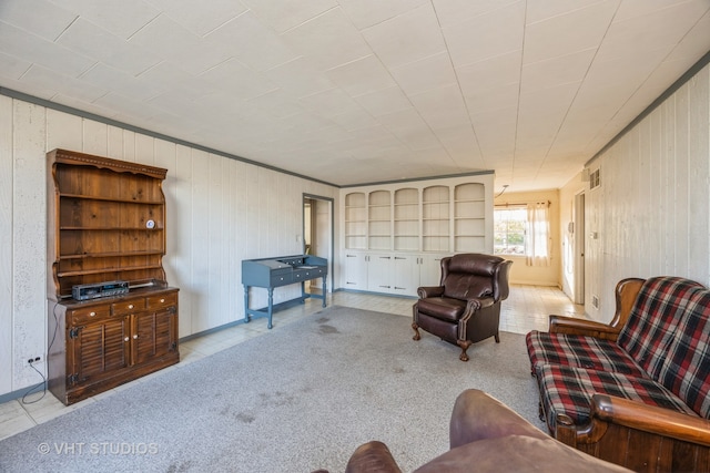 view of tiled living room