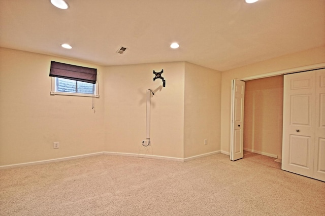 basement featuring carpet floors